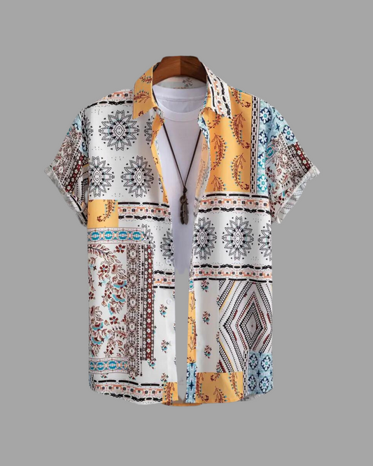 Paisley Print Casual Short Sleeve Shirt