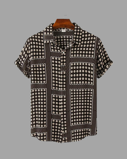 Geometric Print Casual Short Sleeve Shirt