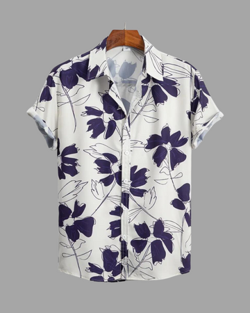 Floral Print Casual Button Up Short Sleeve Shirt